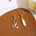 Medical Theme Red Heart ECG Syringe Stethoscope Enamel Alloy Drop Dangle Women's Fashion Earrings view 3