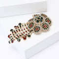 Vintage Alloy Rhinestone Flower Brooch Pin For Suits And Shawls view 3