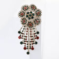 Vintage Alloy Rhinestone Flower Brooch Pin For Suits And Shawls view 2