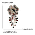 Vintage Alloy Rhinestone Flower Brooch Pin For Suits And Shawls view 5