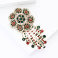 Vintage Alloy Rhinestone Flower Brooch Pin For Suits And Shawls view 4