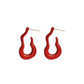 Minimalist Alloy Silver Needle Flame Gourd J Shape Stud Earrings For Women Light Luxury Geometric Style view 5
