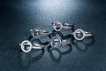 Silver Tone Open Circle Crystal Ring in Five Colors view 2