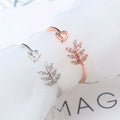 Silver Tone Leaf Heart Clear Look Adjustable Open Band Ring view 4