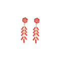 Light Luxury Chinese New Year Red Enamel Fu Character Firecracker Alloy Stud Dangle Drop Earrings view 5