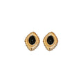 Chic Palace Style Alloy Flower Oval Stud Earrings With Geometric Round Detail view 5