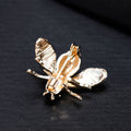 Yellow Gold Tone Bee Crystal Enamel Metal Brooch Pin view 5