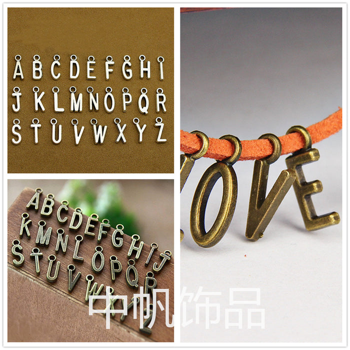 Gold-Tone Alphabet Letter Metal Charms with 2 Listed Options