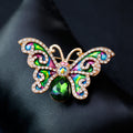 Green Gold Tone Butterfly Sculpted Enamel Metal Brooch Pin view 4