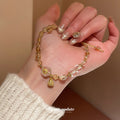 Light Luxury Adjustable Bracelet With Pale Yellow Rutilated Quartz And White Crystal Round Lotus Pod Design view 4