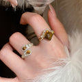 Tiger Eye Zircon Snake Open Bangle Animal Zodiac Round Ring Style Light Luxury Jewelry view 3