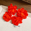Chic Chinese Style Fabric Flower Pendant Drop Earrings With Silver Pins For Women view 4
