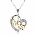 Heart Mom Clear Stone Pendant Necklace Multi Tone Chain view 5