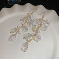 Chic French Faux Pearl Shell Tassel Drop Earrings Round Geometric Elegant Commuter Jewelry view 4