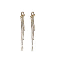 Copper Heart Rope Knot Rhinestone Tassel Drop Earrings For Women Trendy Light Luxury Style view 5
