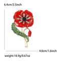 Alloy Enamel Rhinestone Poppy Brooch For Women's Apparel Decoration view 5