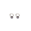 Sparkling Zircon Round Copper Clip-on Earrings Minimalist Geometric Luxury Style view 5