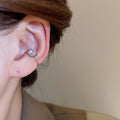 Sparkling Zircon Round Copper Clip-on Earrings Minimalist Geometric Luxury Style view 3