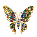Blue Gold Tone Butterfly Crystal Enamel Metal Brooch Pin 4.6 x 5.3 cm view 6
