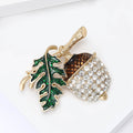Alloy Rhinestone Chestnut Brooch For Women's Suit And Coat Decoration view 4