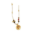 Faux Pearl Braided Rope Pendant Necklace With Geometric Ring, Light Luxury Chinese Style Collarbone Jewelry view 5