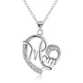 Heart Mom Clear Stone Pendant Necklace Multi Tone Chain view 4