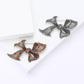 Alloy Rhinestone Bow Brooch Pin For Elegant Women Clothing view 2