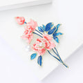 Alloy Pearl Enamel Peony Brooch Pin For Elegant Women's Apparel view 4