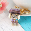 Jeweled Poodle and Dog Keychains in Nine Pictured Color Options view 2