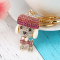 Jeweled Poodle and Dog Keychains in Nine Pictured Color Options view 3