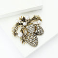 Alloy Rhinestone Pine Cone Brooch Pin For Women's Coats view 4