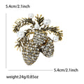 Alloy Rhinestone Pine Cone Brooch Pin For Women's Coats view 5