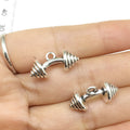 Antique Silver Dumbbell and Barbell Metal Charms with 38 Listed Options view 3
