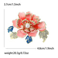 Classic Alloy Pearl Enamel Peony Brooch For Elegant Women's Apparel view 6