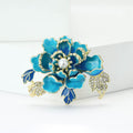 Classic Alloy Pearl Enamel Peony Brooch For Elegant Women's Apparel view 3