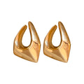 Gold Plated Alloy Irregular Geometric Quadrilateral Stud Earrings With Silver Posts Light Luxury Style view 5