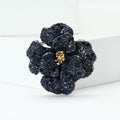 Alloy Rhinestone Peony Flower Brooch Pin For Elegant Women's Apparel view 3