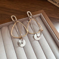 Minimalist Metal Geometric Teardrop Triangle Stud Earrings With Silver Needle For Women view 2