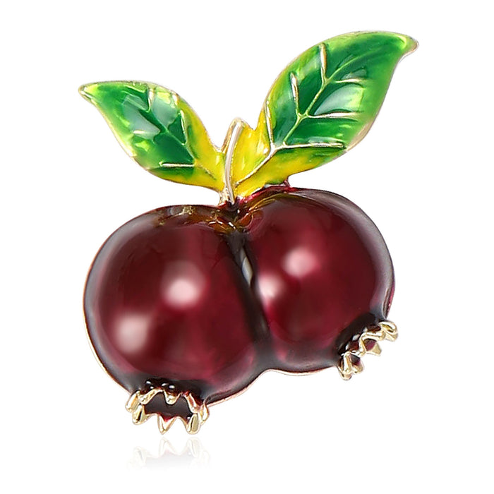 Alloy Enamel Pomegranate Brooch Pin For Womens Clothing Accessories