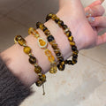 Light Luxury New Chinese Zircon Flower Tiger Eye Crystal Stackable Bracelet view 4