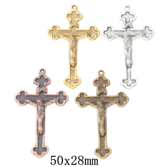 Zinc Alloy Cross Charm Pendant No.235929 for DIY Necklace Bracelet Jewelry Making
