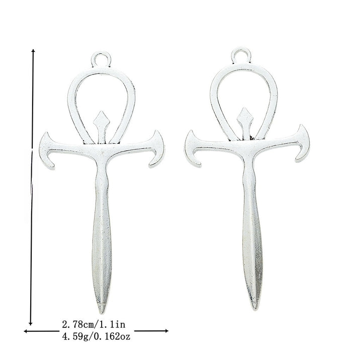 DIY Jewelry Accessories Vintage Alloy Cross Charm Pendant For Bracelet Necklace Making