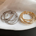Light Luxury Metal Round Bangle Minimalist European American Fashion Bracelet view 2