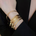 Light Luxury Metal Round Bangle Minimalist European American Fashion Bracelet view 1