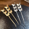 Gold Plated Copper Butterfly Tassel Drop Earrings With Zircon Stripes And Silver Posts view 2