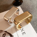 Statement Acrylic Wave Open Oval Bangle, Minimalist Luxury Fashion Bracelet view 1