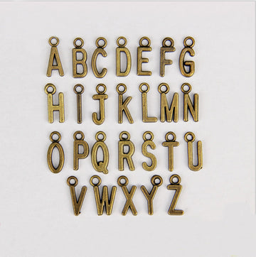 Gold-Tone Alphabet Letter Metal Charms with 2 Listed Options