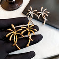Real Gold Plated Metal Flower Stud Earrings With Silver Posts, Minimalist Style Jewelry view 1