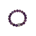 New Chinese Style Crystal Agate Amethyst Beaded Bracelet With Round Pendant Ring Charm view 5