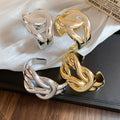 Wide Crossover Acrylic Bangle Bold Oval Statement Bracelet Minimalist Fashion Hand Jewelry view 1